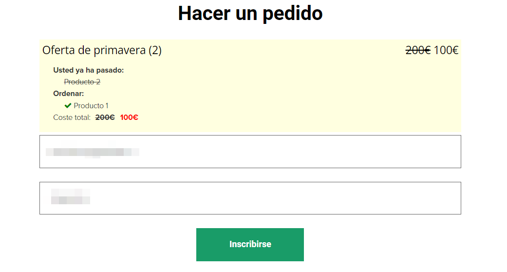 
		<p>
		El usuario compró previamente un Producto 2, el cual se contabiliza por el monto del pedido anterior	</p>	