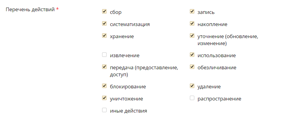 <p>Перечень действий</p> <p>Перечень действий</p>