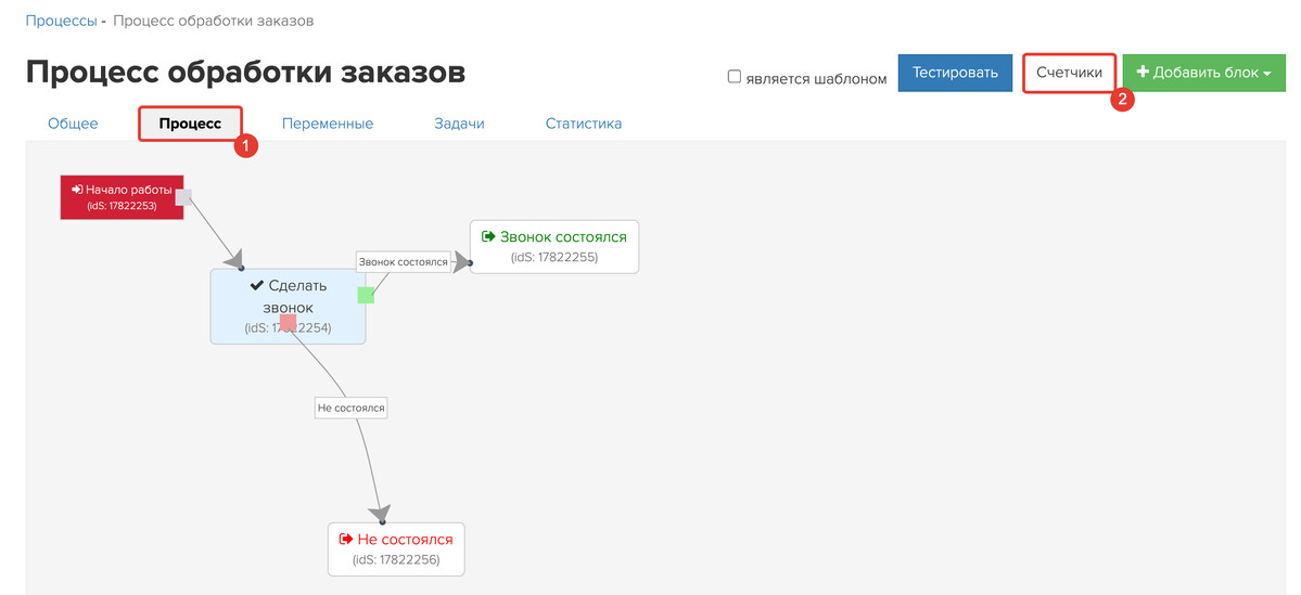 Счетчики в процессе Счетчики в процессе