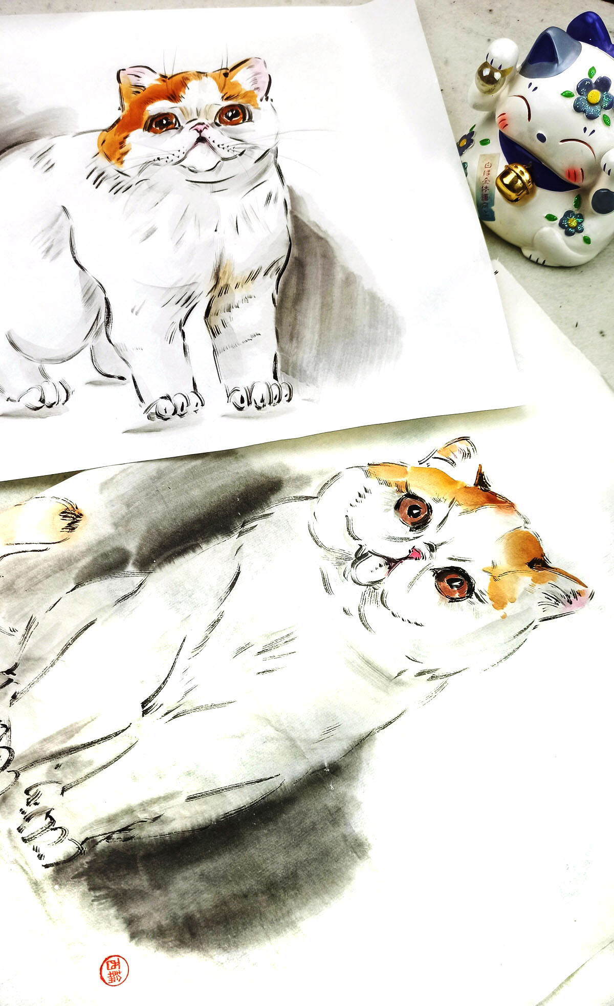 Кошки японская живопись Кошки японская живопись