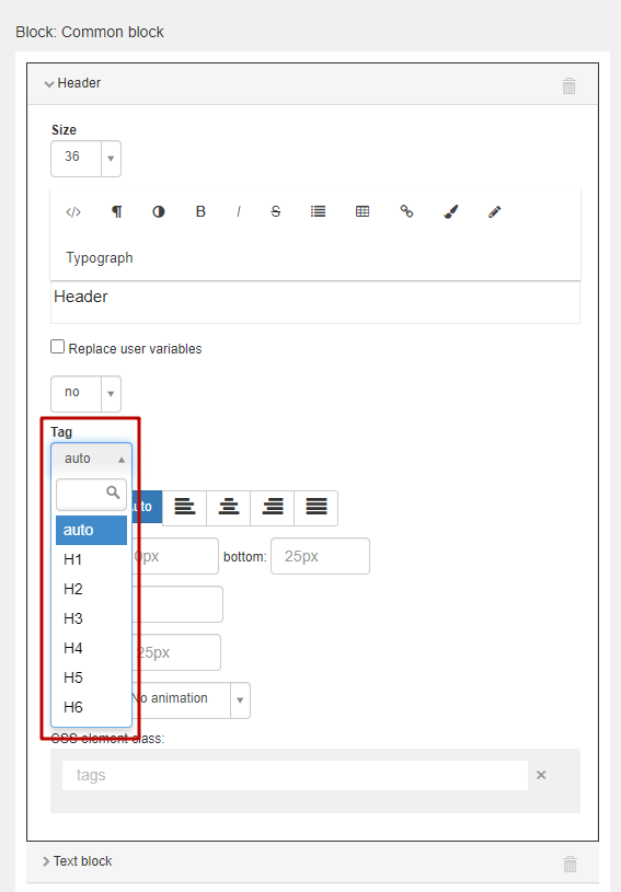 Header tags Header tags
