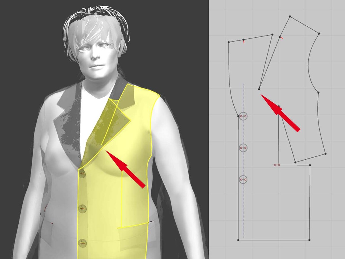 <p>
		рис.1 вытачка под лацканом</p>