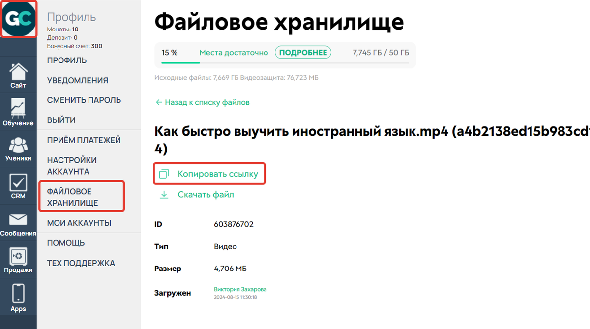 <p>Как скопировать ссылку на видео</p>