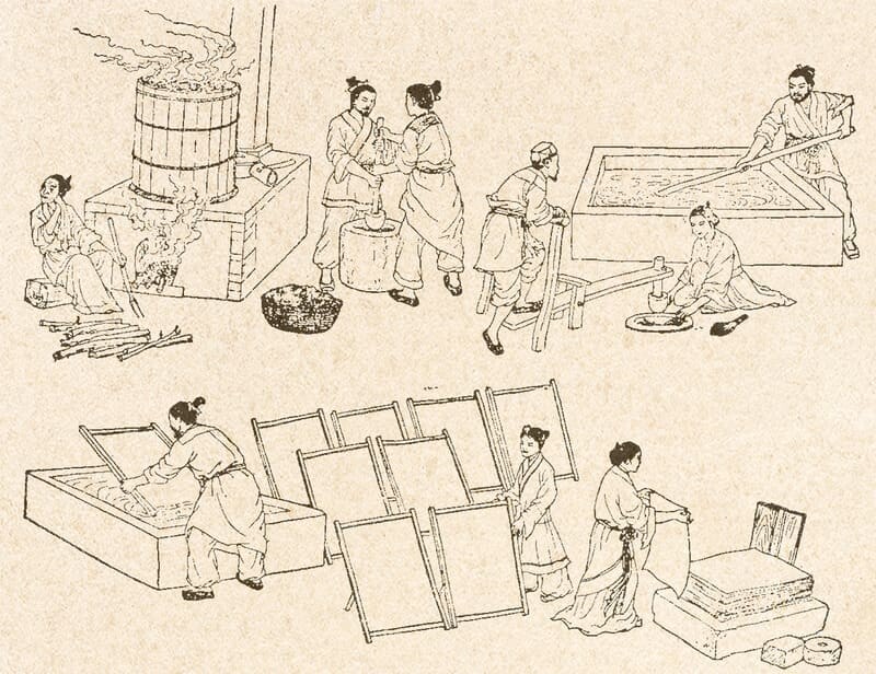Производство бумаги в древнем Китае