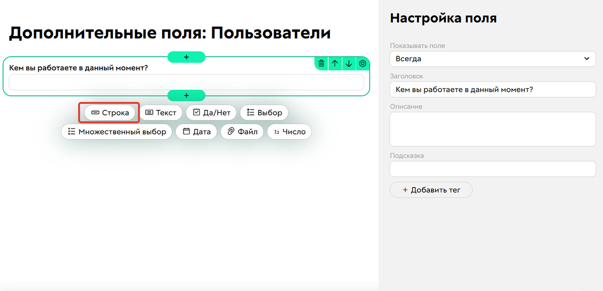 <p>
Дополнительное поле типа «Строка»	</p>