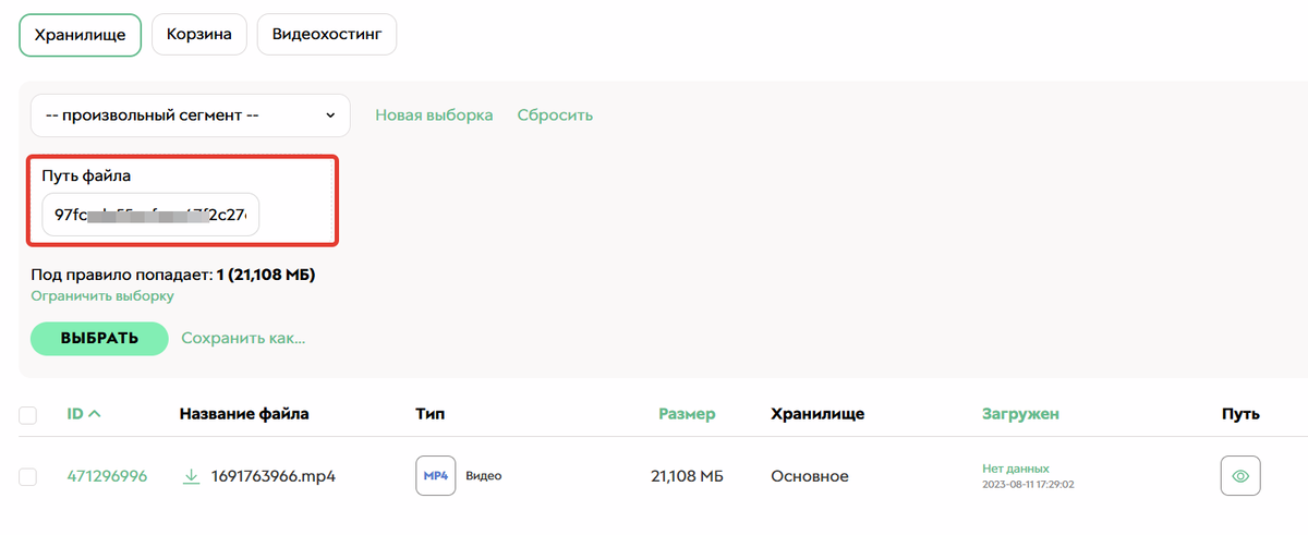 Поиск по пути файла