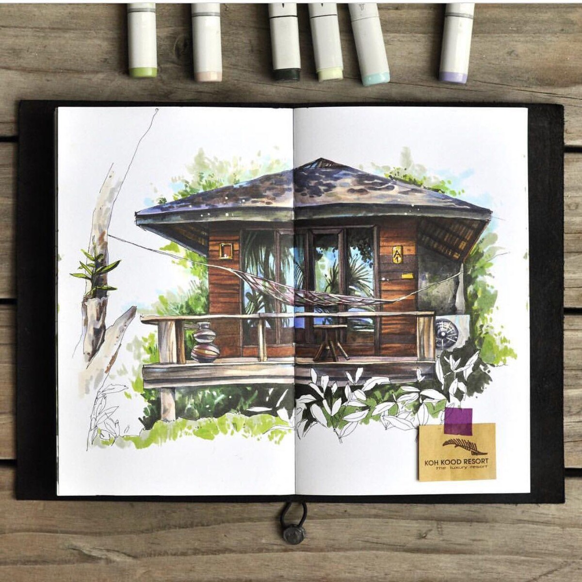 Рисунки маркерами природа