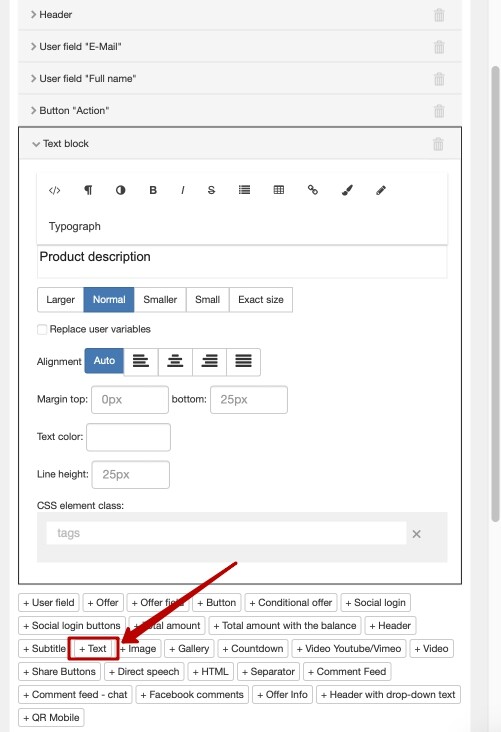 Image, Gallery, Text in a Form. Help center