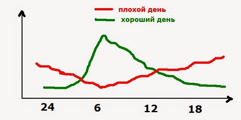 График секреции кортизола