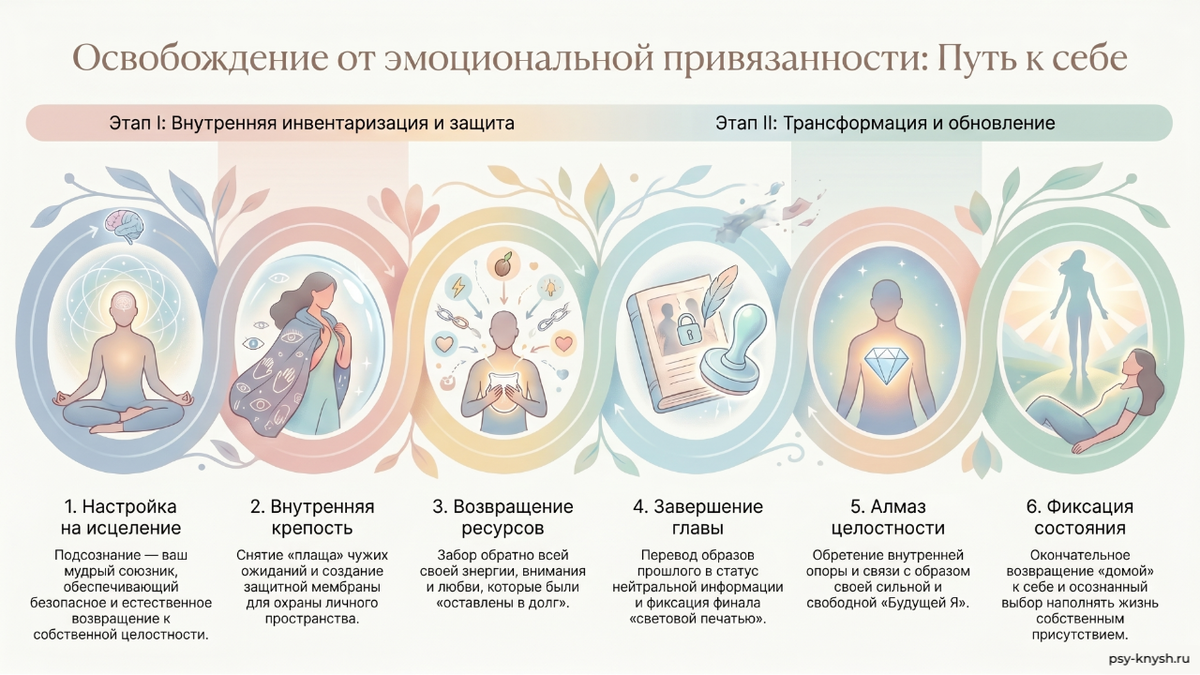 инфографика к сеансу освобождение от эмоциональной привязанности