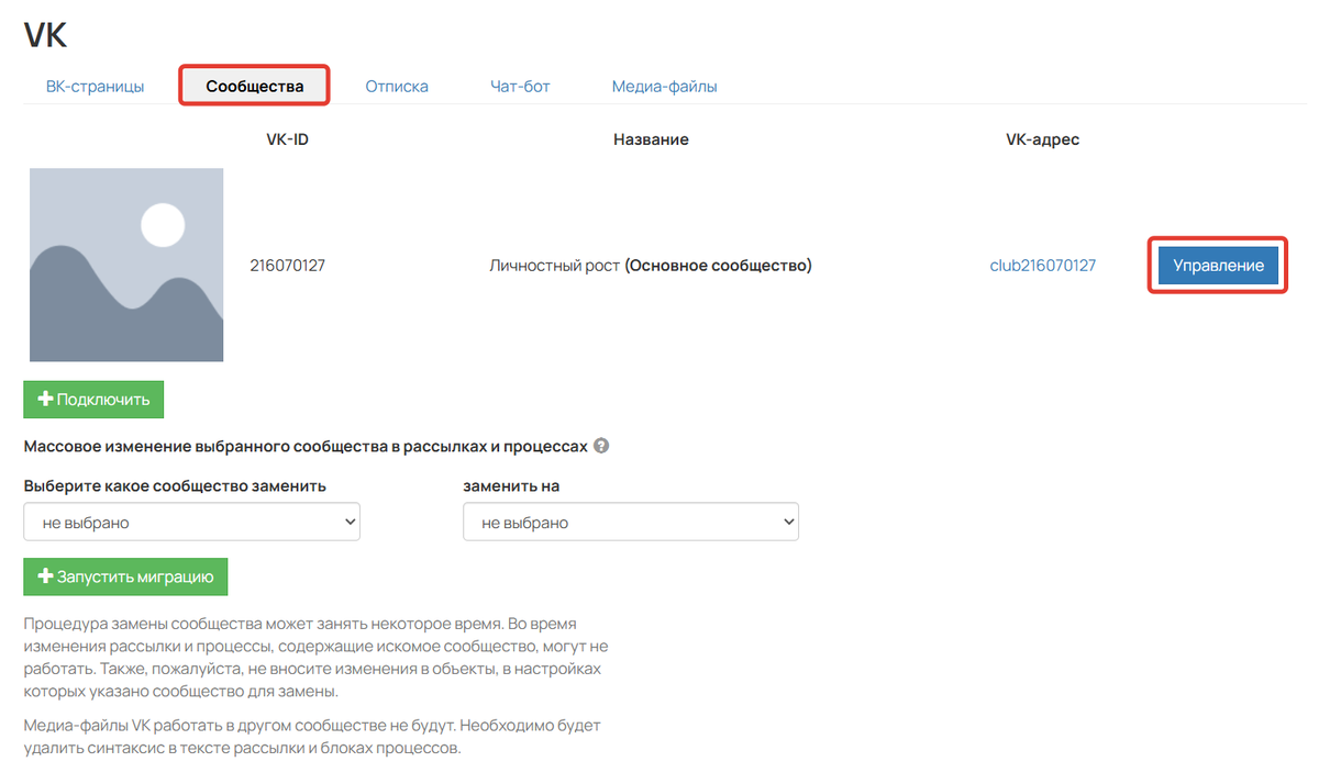 Управление сообществом