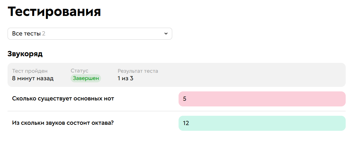 Ответы ученика