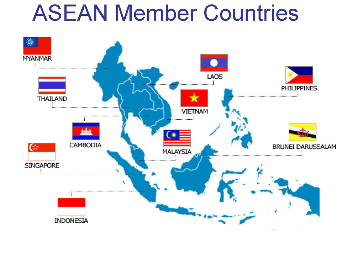 Ассоциация стран Юго-Восточной Азии (АСЕАН). Ассоциация государств Юго-Восточной Азии (АСЕАН) на карте. Ассоциация государств Юго-Восточной Азии на карте. АСЕАН +6.