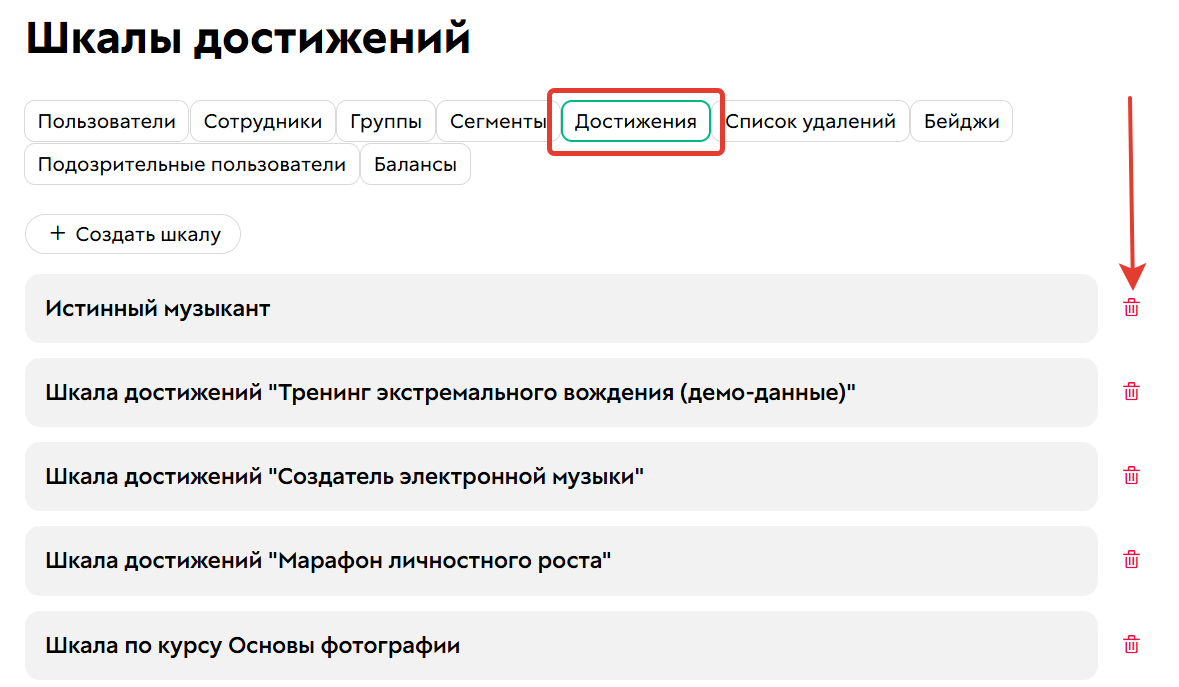 Как перейти к&nbsp;удалению шкалы