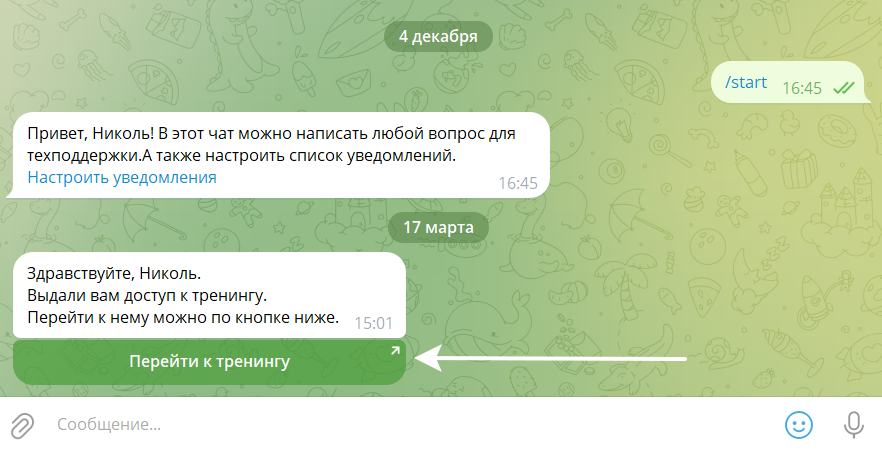 		<p>Отображение кнопки в Telegram</p>	
