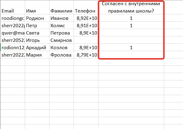 				<p>Ответ Да (1) для доп. поля с типом Да/Нет</p>		