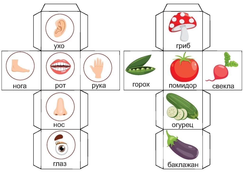 Дидактическая игра кубики с картинками